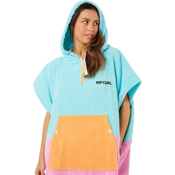2026 Rip Curl Femmes Premium Surf Hooded Poncho Towel 01BWTO - Light Sea Blue